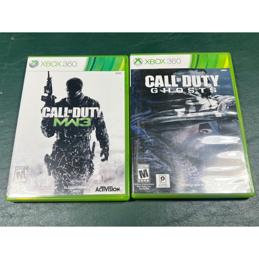 Call of Duty MW3 and Ghosts Xbox 360 Video Game Bundle FPS Shooter Lot